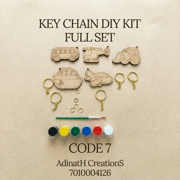 Key_Chain_Diy_Kit_Full_Set_Code_7_Vehicle_Theme_With_Paint_And_Accessories_set_of_2_each_has_5_pcs_total_10_pcs