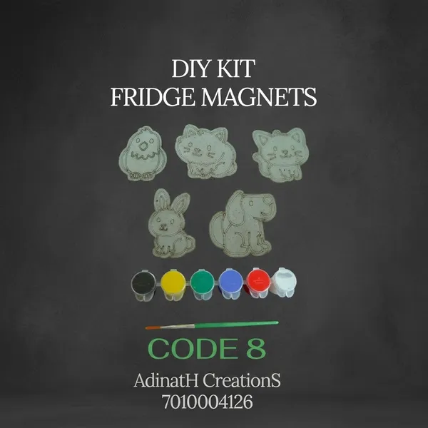 Diy_Fridge_Magnets_Kit_Code_8_5_Animal_Designs_With_Paints_And_Brush_set_of_2_each_has_5_pcs_total_10_pcs