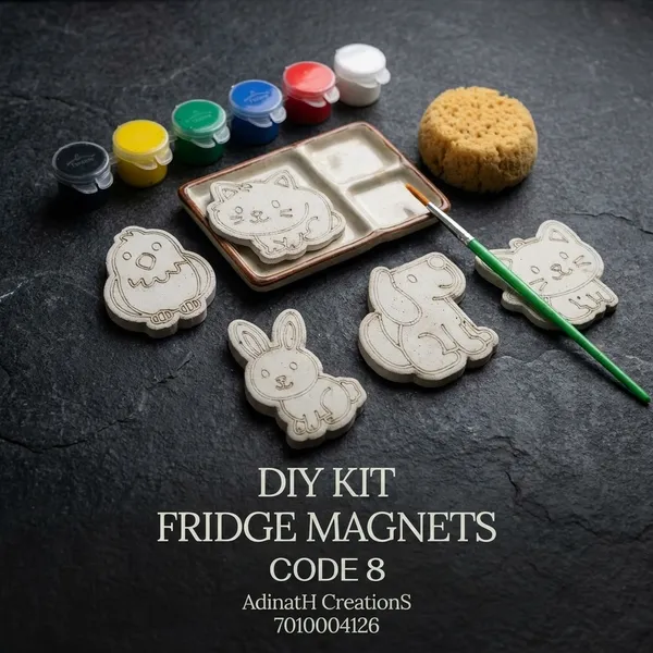 Diy_Fridge_Magnets_Kit_Code_8_5_Animal_Designs_With_Paints_And_Brush_set_of_2_each_has_5_pcs_total_10_pcs