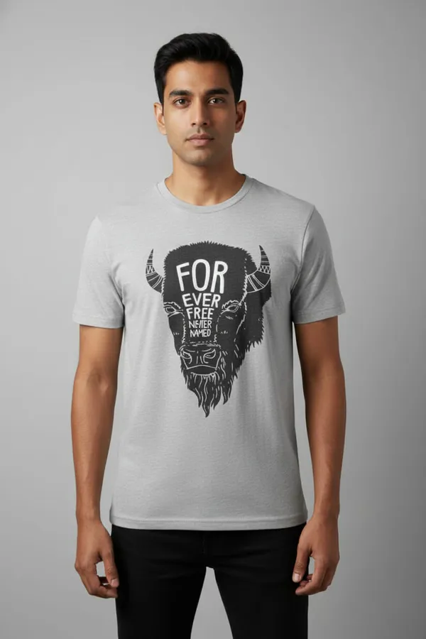 Grey_Cotton_T-Shirt_For_Men_&_Women