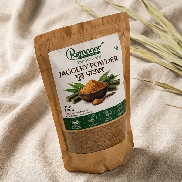 Ramnoor_Organic_Sulphur-Free_Jaggery_Powder