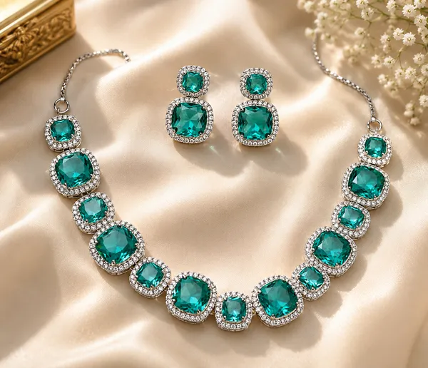 Green_Brass_Oval_Stone_Necklace_Earrings_Set_For_Women