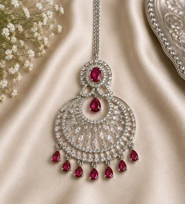 Silver_Tone_Red_Stone_Bridal_Maang_Tikka_For_Women