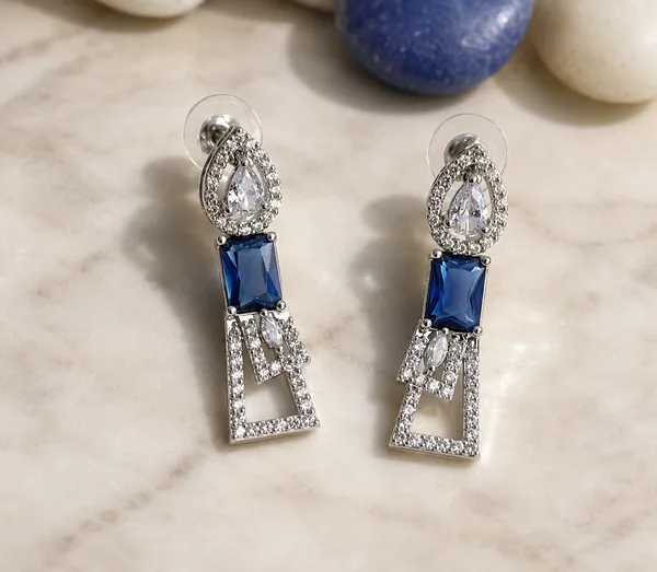 Blue_Stone_Geometric_Statement_Necklace_And_Earrings_Set_For_Women