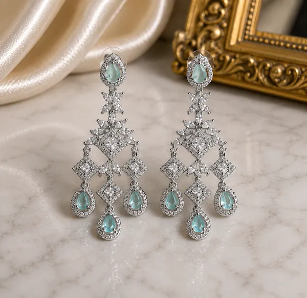 Silver_Brass_Cascading_Stone_Chandelier_Earrings_For_Women