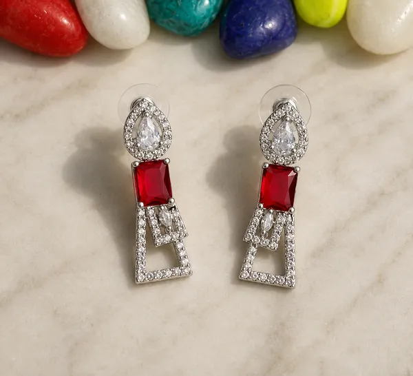 Silver_Tone_Red_Stone_Geometric_Necklace_And_Earrings_Set_For_Women