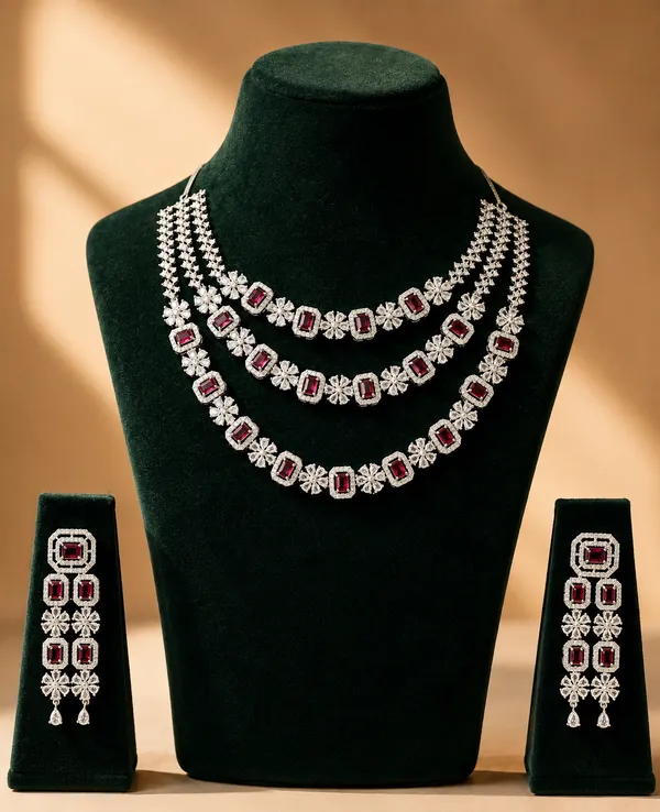 Silver_Red_Ruby_Stone_Layered_Brass_Necklace_Set_For_Women