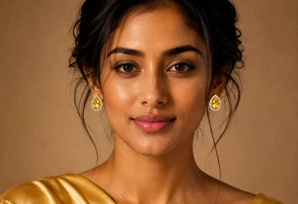 Gold_Brass_Yellow_Teardrop_Stone_Stud_Earrings_For_Women