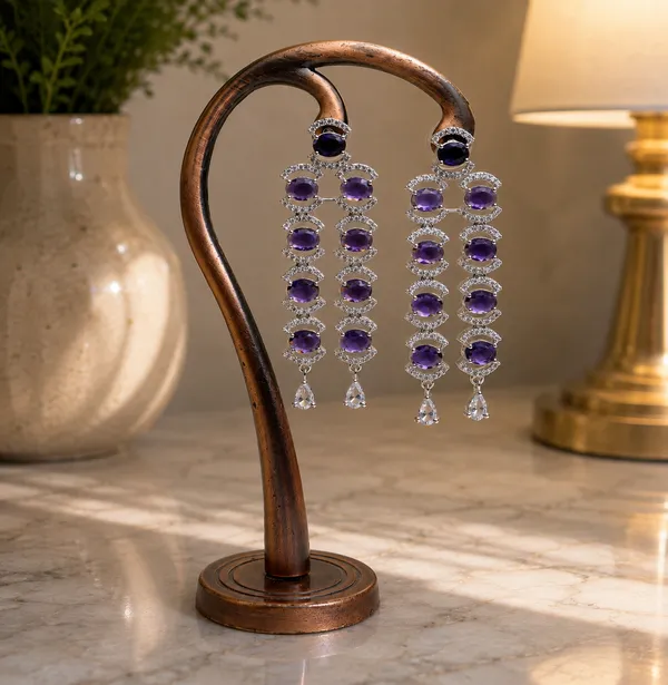 Purple_Brass_Multi_Layer_Necklace_Earrings_Maang_Tikka_Set_For_Women