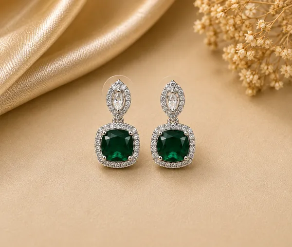 Green_Brass_Rhinestone_Necklace_Set_For_Women