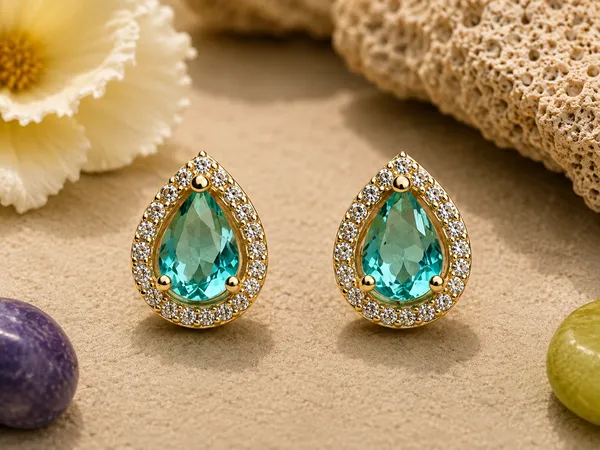 Green_Gold_Tone_Brass_Teardrop_Stone_Stud_Earrings_For_Women