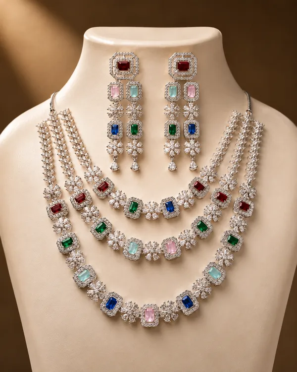 Multicolour_Brass_Stone_Layered_Necklace_Earrings_Set_For_Women