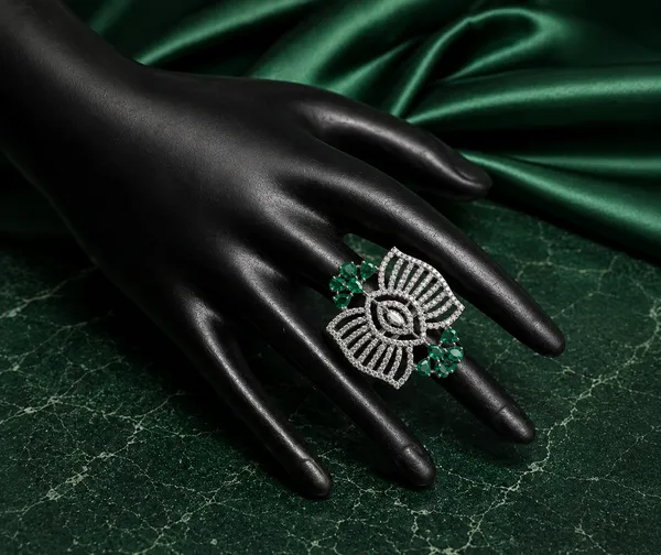 Green_Stone_Silver_Tone_Statement_Ring_For_Women