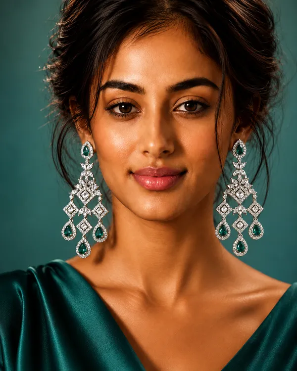 Silver_Tone_Emerald_Green_Crystal_Chandelier_Drop_Earrings_For_Women