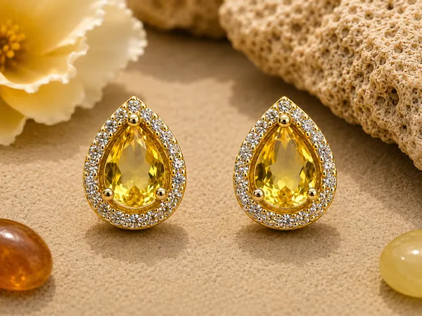 Gold_Brass_Yellow_Teardrop_Stone_Stud_Earrings_For_Women