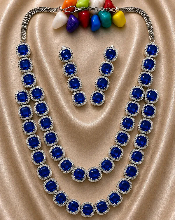 Blue_Silver_Tone_Brass_Faceted_Stone_Necklace_And_Earrings_Set_For_Women