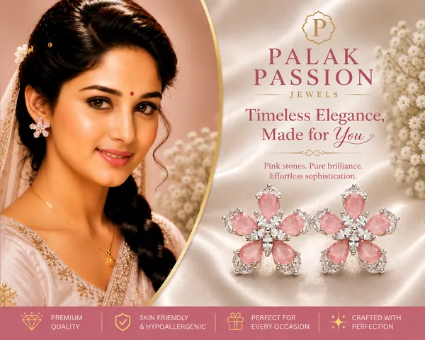 Pink_Brass_Floral_Stud_Earrings_For_Women