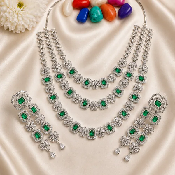 Green_Brass_Layered_Rectangular_Stone_Necklace_Set_For_Women