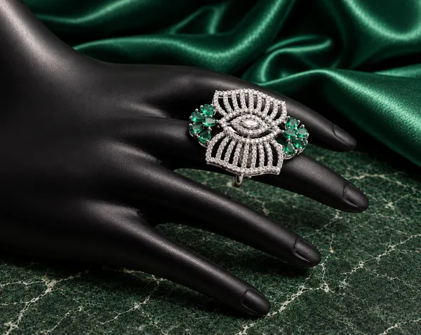 Green_Stone_Silver_Tone_Statement_Ring_For_Women
