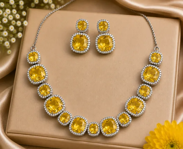 Yellow_Silver_Tone_Brass_Stone_Necklace_Set_For_Women