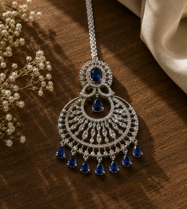 Blue_Brass_Filigree_Stone_Maang_Tikka_For_Women
