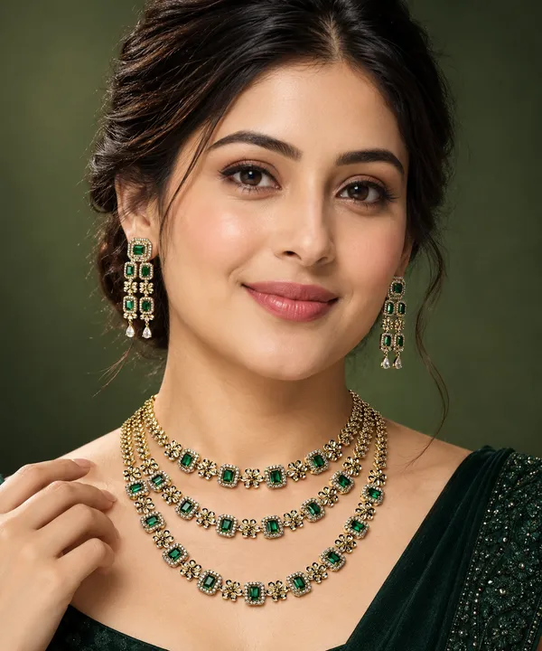 Green_Gold_Tone_Brass_Rectangular_Stone_Necklace_Set_For_Women