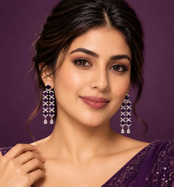 Purple_Brass_Multi_Layer_Necklace_Earrings_Maang_Tikka_Set_For_Women