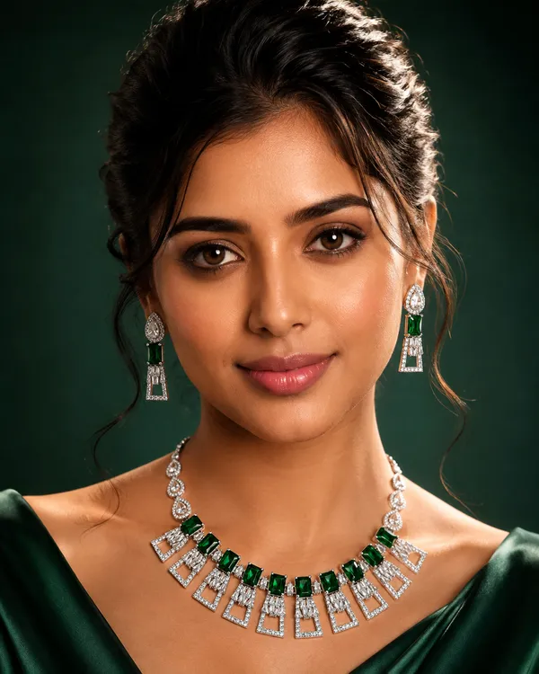 Green_Brass_Rectangular_Stone_Necklace_Set_For_Women