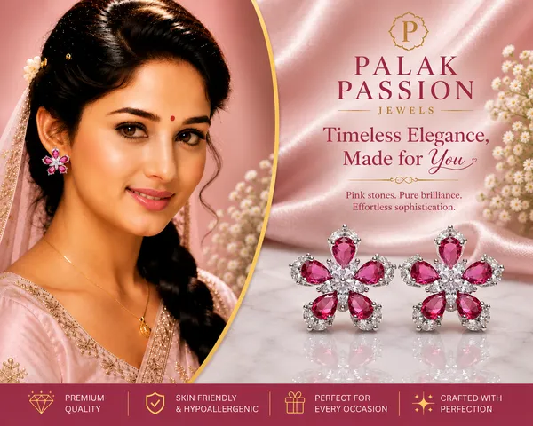 Pink_Floral_Crystal_Stud_Earrings_For_Women