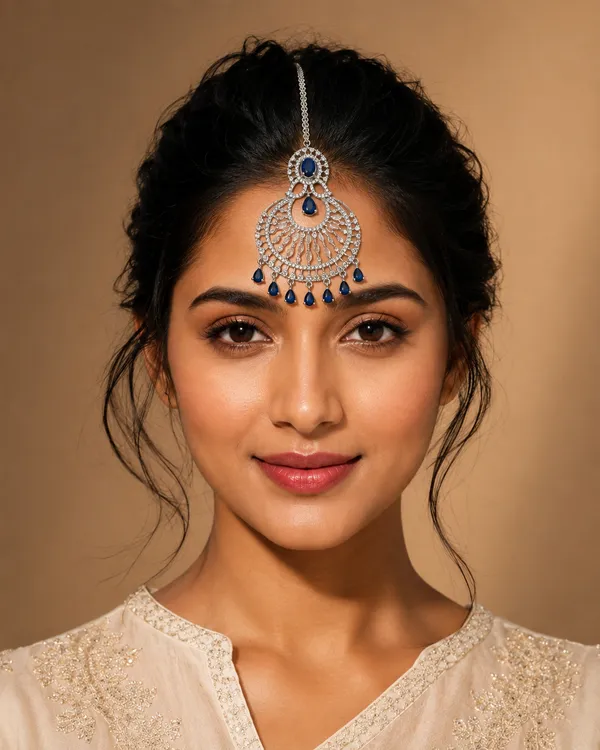 Blue_Brass_Filigree_Stone_Maang_Tikka_For_Women