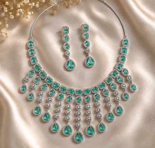 Green_Brass_Emerald_Style_Stone_Necklace_And_Earrings_Set_For_Women