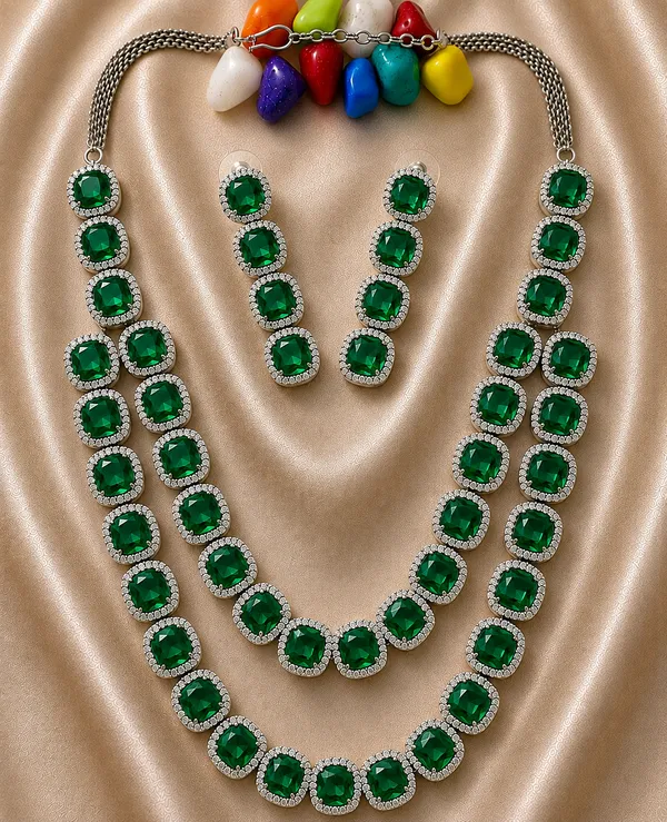 Green_Silver_Tone_Brass_Faceted_Stone_Necklace_Set_For_Women