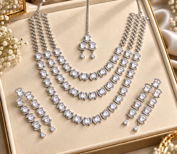 Silver_Brass_Stone_Studded_Bridal_Necklace_Set_For_Women