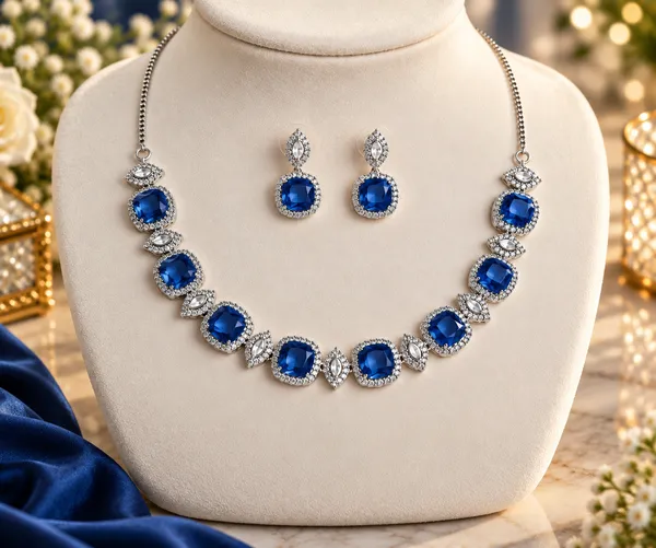 Blue_Brass_Silver_Tone_Stone_Necklace_Set_For_Women