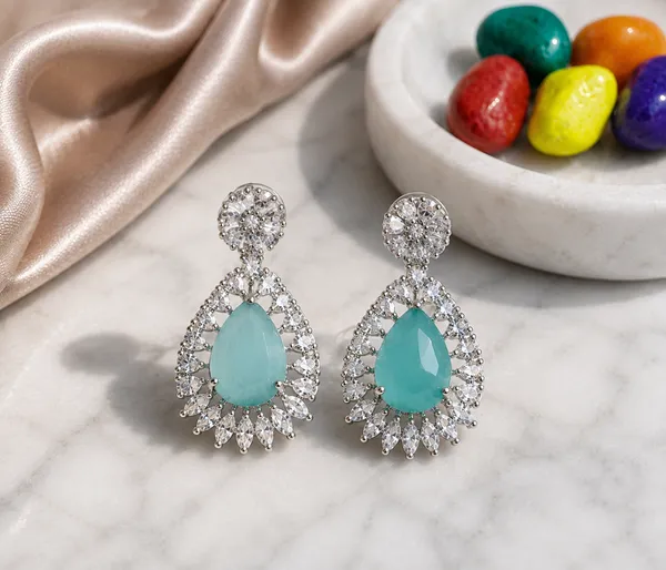 Silver_Brass_Aqua_Teardrop_Crystal_Drop_Earrings_For_Women