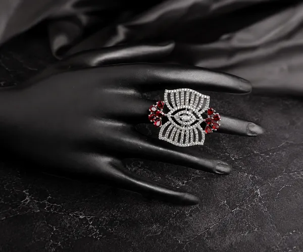 Silver_Brass_Eye_Design_Statement_Ring_For_Women