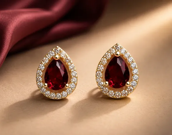 Gold_Red_Brass_Teardrop_Drop_Earrings_For_Women