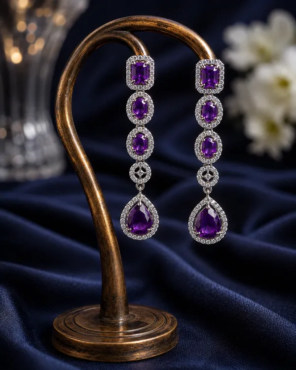 Purple_Brass_Layered_Stone_Necklace_Set_For_Women
