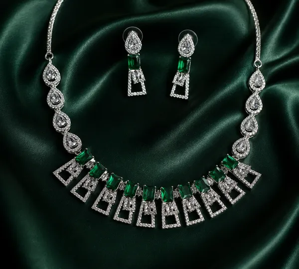 Green_Brass_Rectangular_Stone_Necklace_Set_For_Women