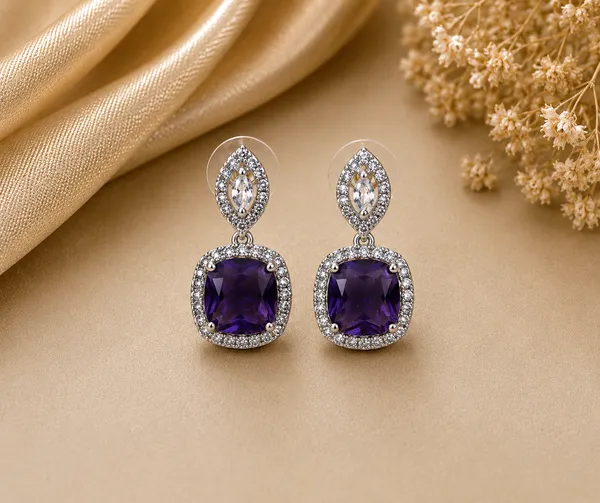 Purple_Brass_Square_Stone_Necklace_Set_For_Women