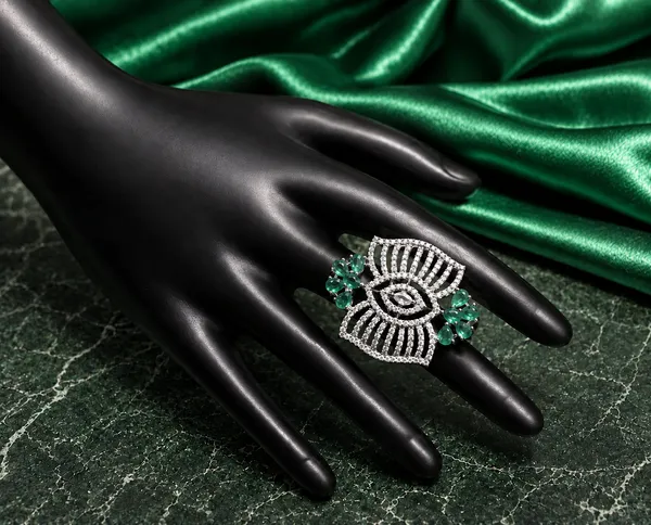 Green_Stone_Silver_Tone_Statement_Ring_For_Women