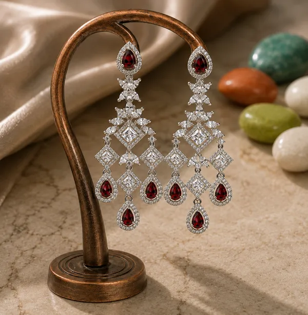 Silver_Red_Brass_Chandelier_Drop_Earrings_For_Women