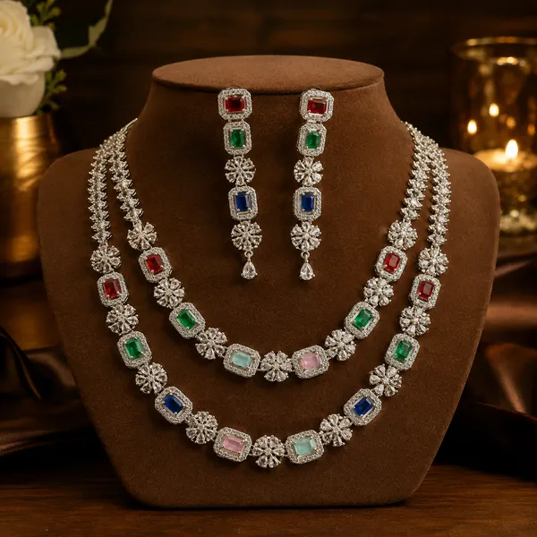 Silver_Multicolour_Brass_Floral_Stone_Necklace_Set_For_Women