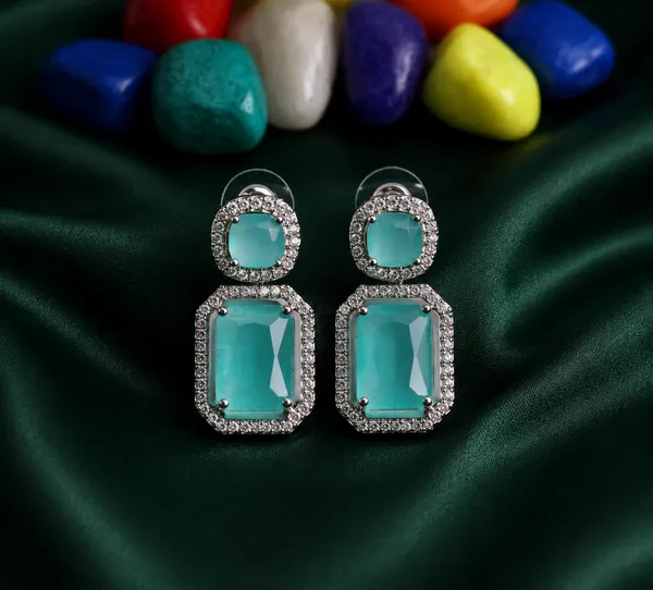 Aqua_Brass_Geometric_Stone_Drop_Earrings_For_Women