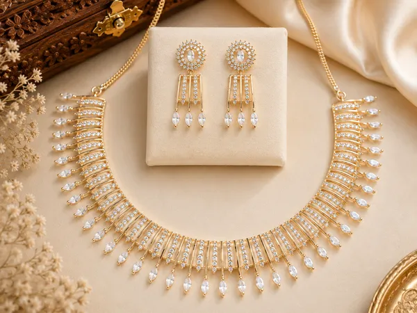 Gold_Tone_Crystal_Pearl_Statement_Necklace_And_Earrings_Set_For_Women
