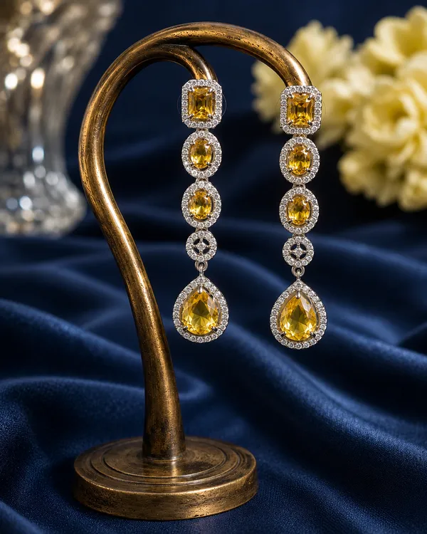 Yellow_Brass_Faceted_Stone_Necklace_Set_For_Women