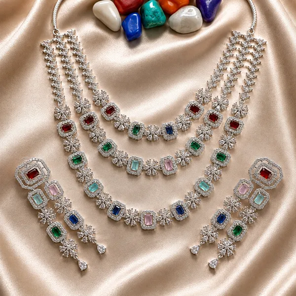 Multicolour_Brass_Stone_Layered_Necklace_Earrings_Set_For_Women