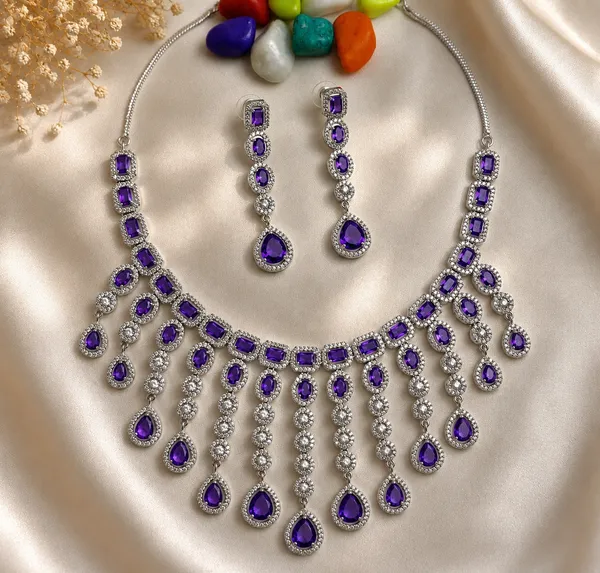 Purple_Brass_Layered_Stone_Necklace_Set_For_Women