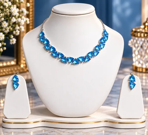 Blue_Brass_Crystal_Silver_Tone_Necklace_Earrings_Set_For_Women