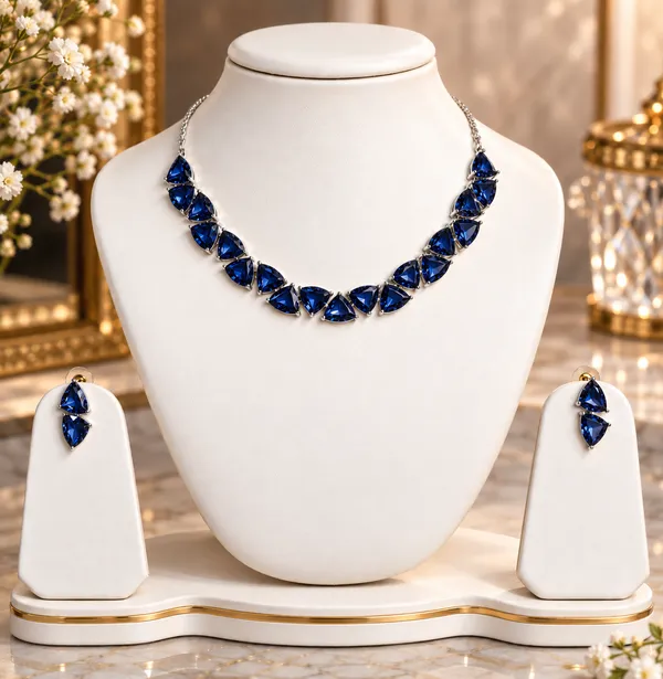 Blue_Crystal_Faceted_Stone_Brass_Necklace_Set_For_Women